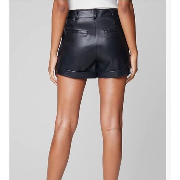 BLANK NYC Vegan Leather Shorts Zip Detail Black Nwt Size 28 - Picture 2 of 6